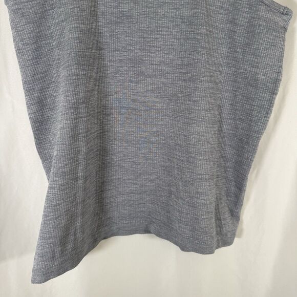 Athleta Tank Top Women's XL Grey Ribbed Scoop Neck Athletic Fitted - Picture 9 of 9